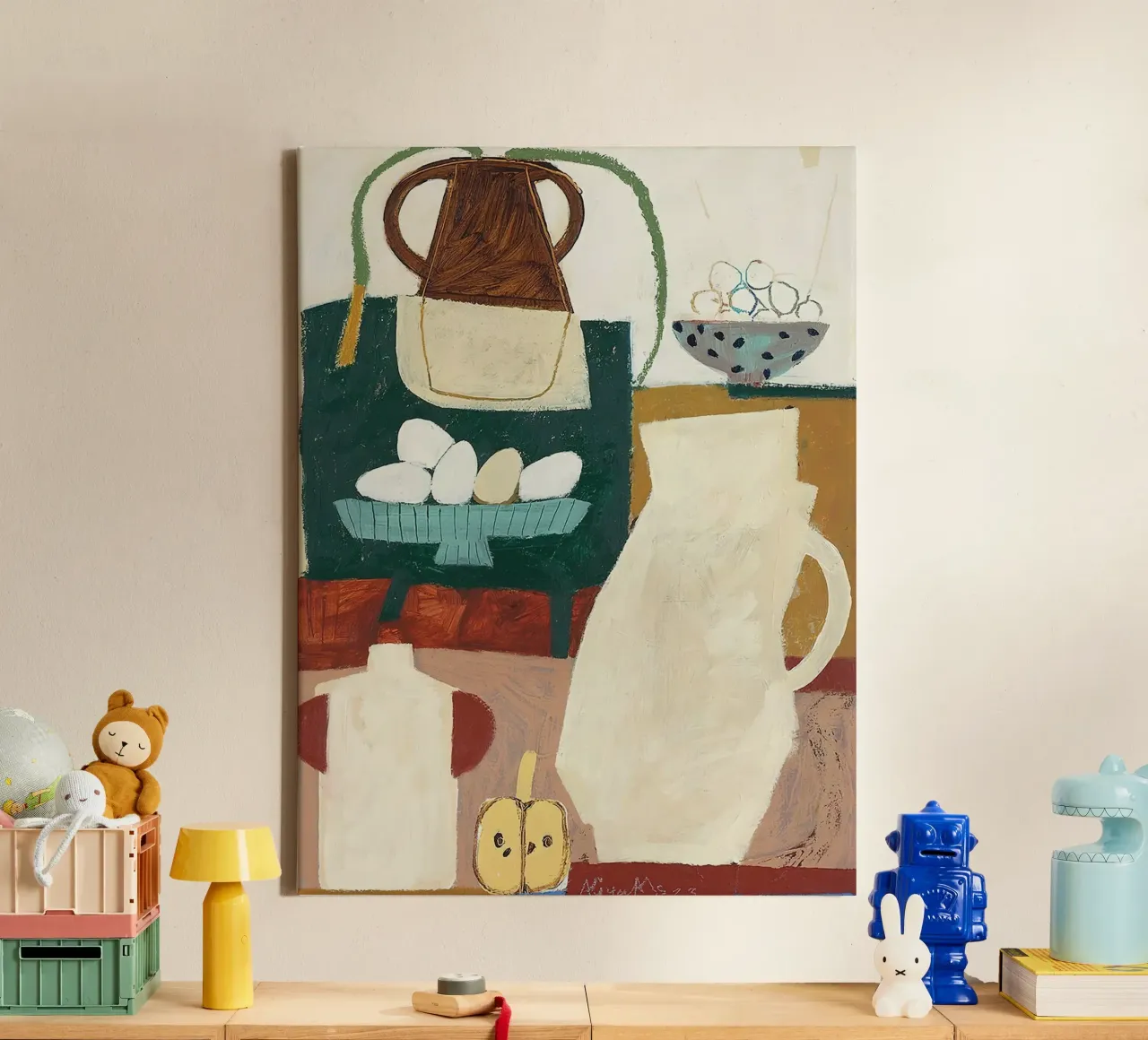 In der Küche bei meiner Großmutter Leinwand mit Schattenfugenrahmen von hanna shop