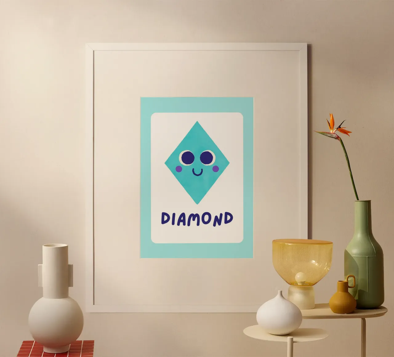 Poster a forma di diamante - Arte per la cameretta dei bambini poster da vintagepod