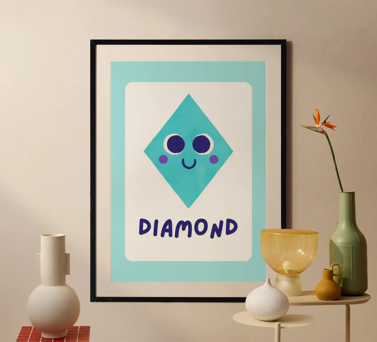 Poster a forma di diamante - Arte per la cameretta dei bambini poster da vintagepod