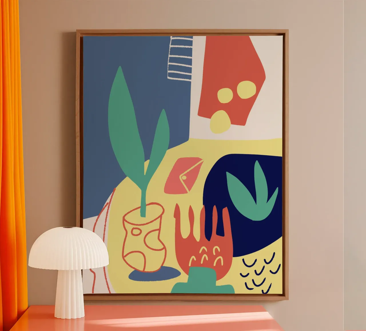 Cut out still life canvas with Floater frame by Little Dean