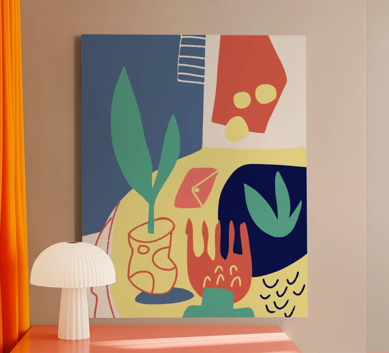Cut out still life canvas with Floater frame by Little Dean
