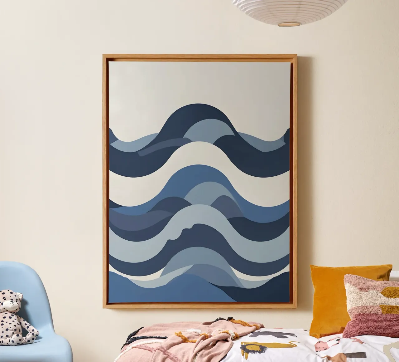 Abstract Waves canvas with Floater frame by The Green Room