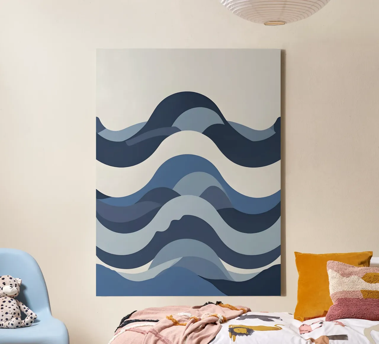 Abstract Waves canvas with Floater frame by The Green Room