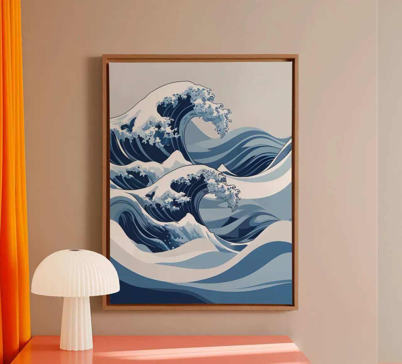Abstract Waves canvas with Floater frame by The Green Room