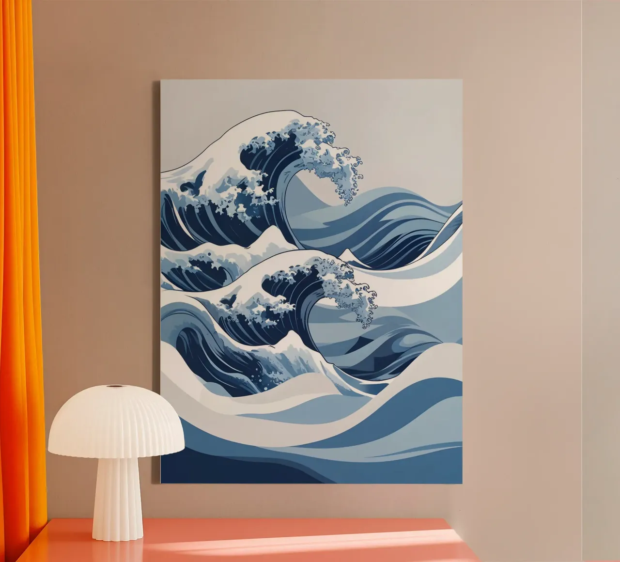 Abstract Waves canvas with Floater frame by The Green Room