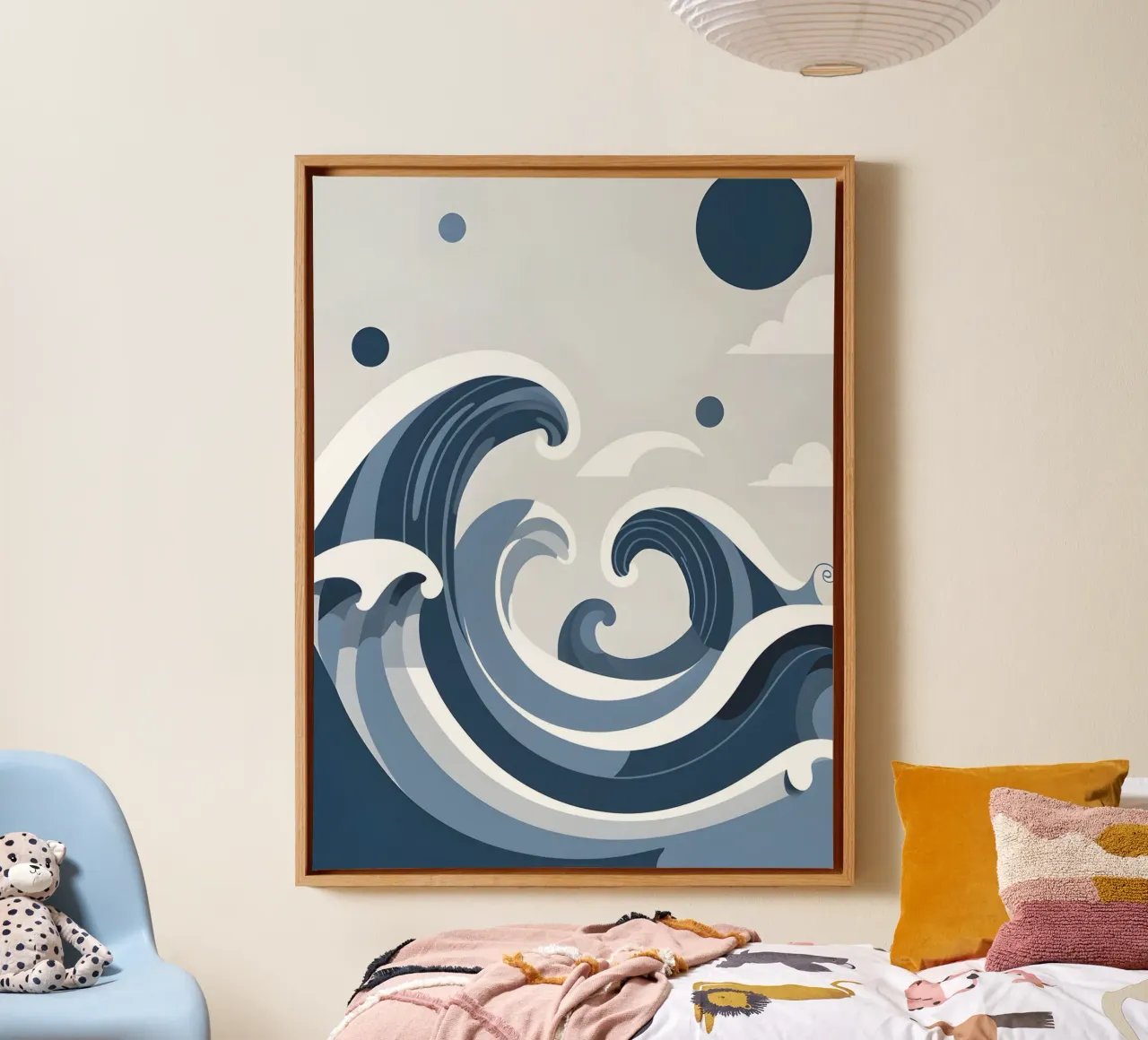 Abstract Waves canvas with Floater frame by The Green Room