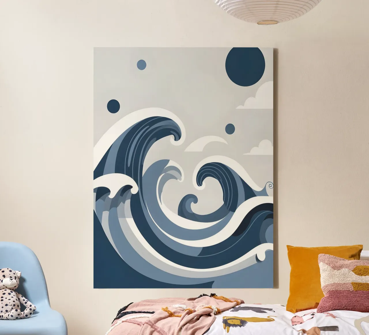 Abstract Waves canvas with Floater frame by The Green Room