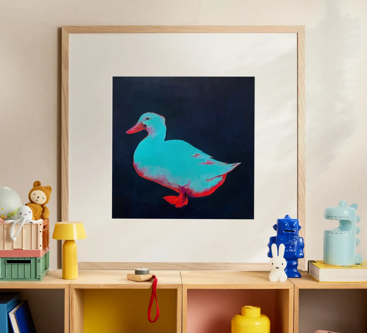 Duck neon aqua blue poster da hanna shop