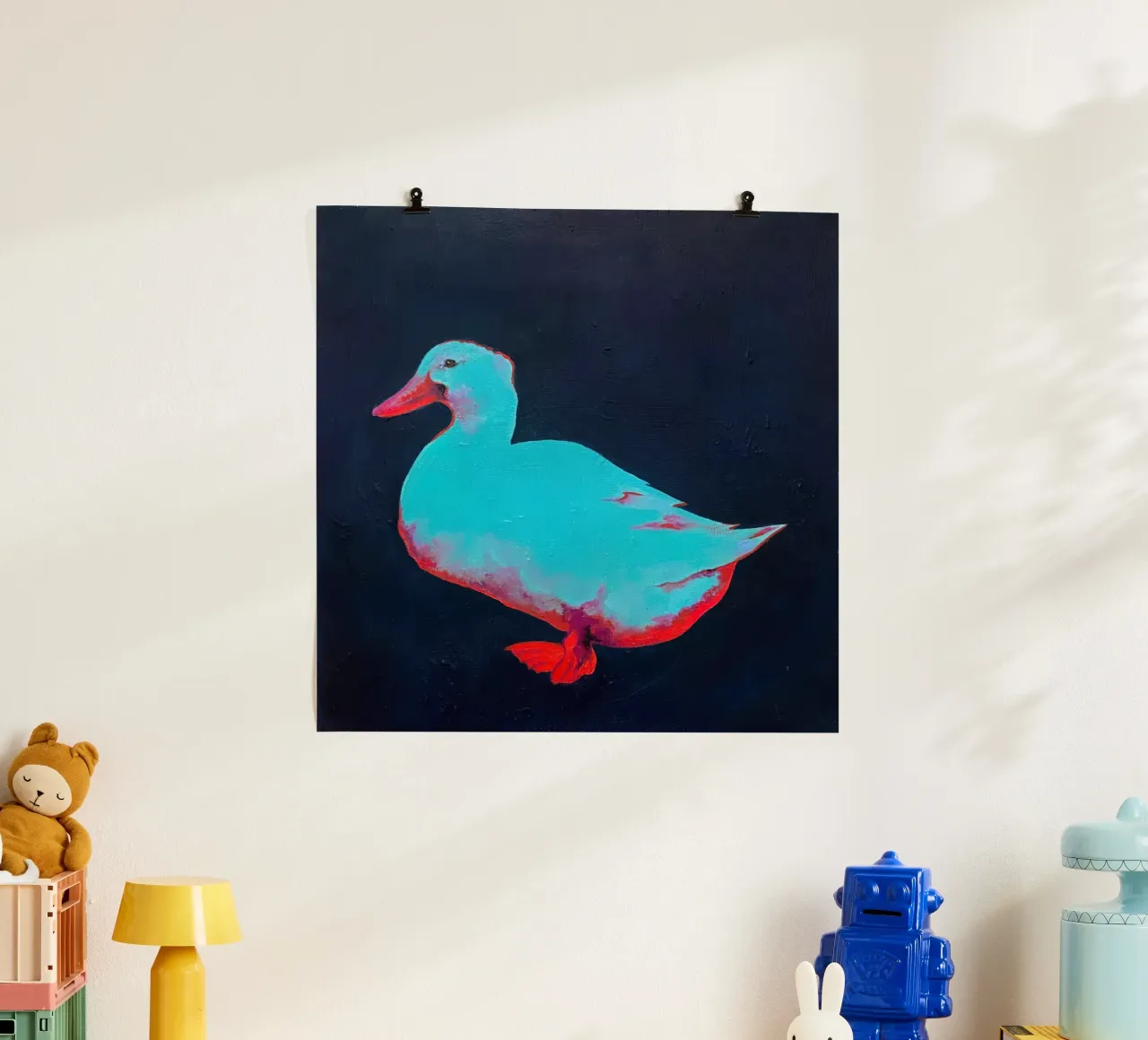 Duck neon aqua blue poster da hanna shop