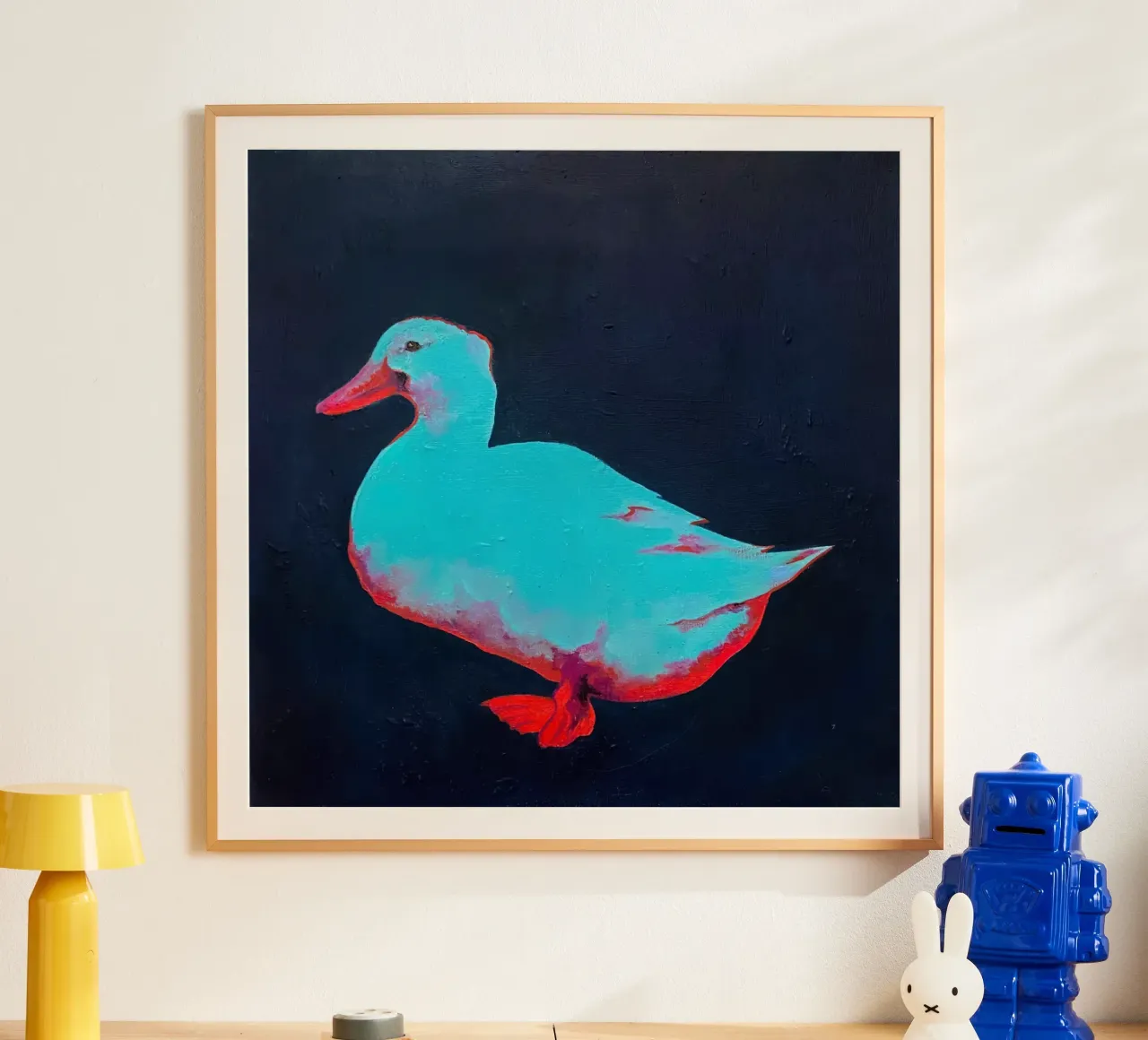 Duck neon aqua blue poster da hanna shop