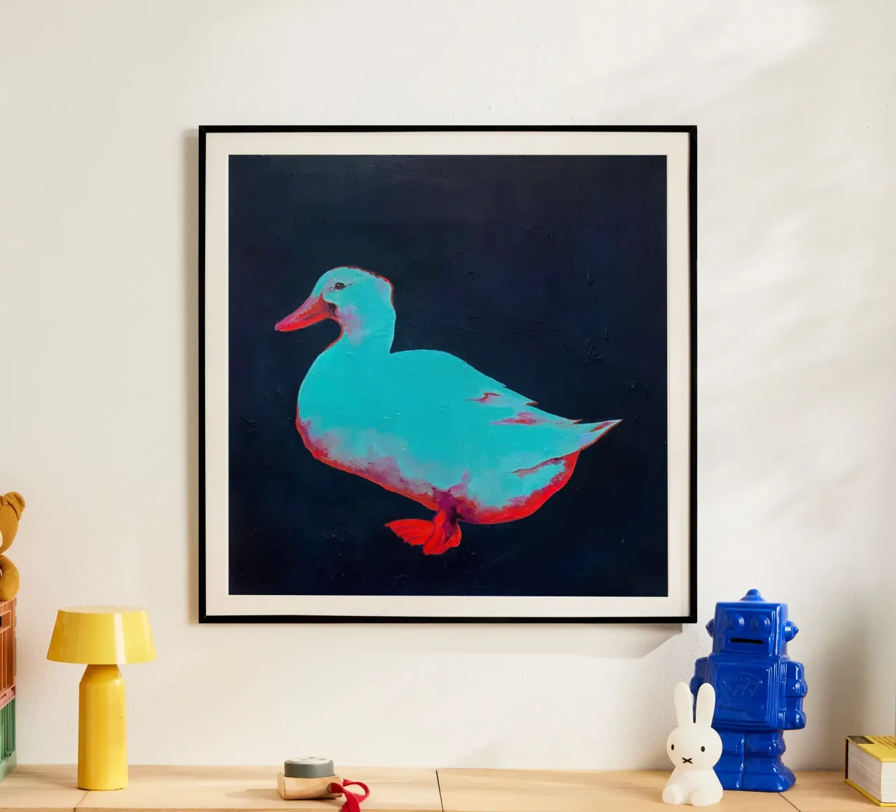 Duck neon aqua blue poster da hanna shop
