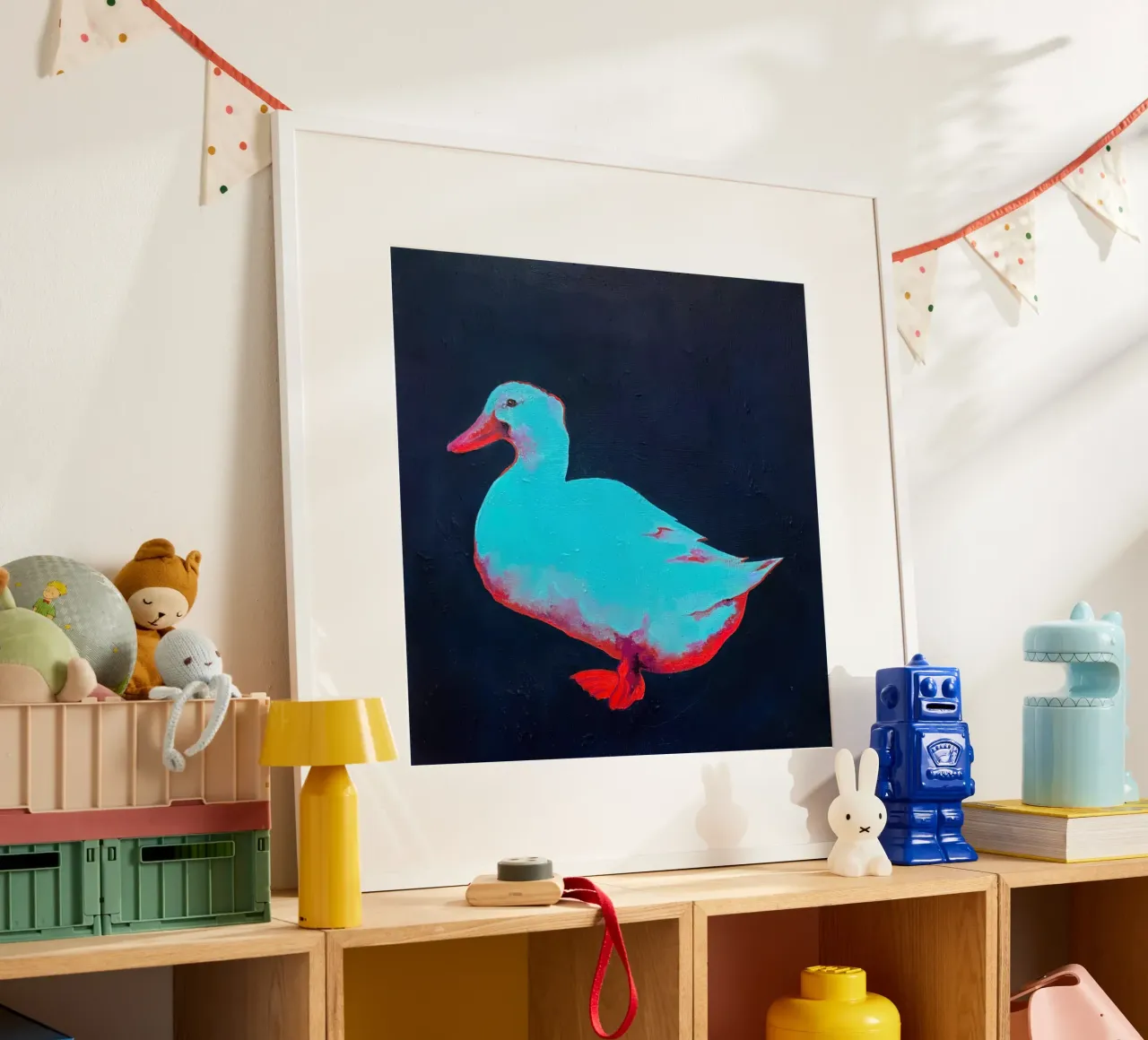 Duck neon aqua blue poster da hanna shop