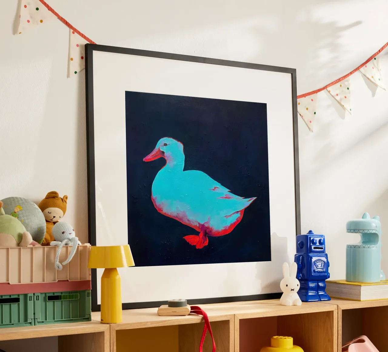 Duck neon aqua blue poster da hanna shop