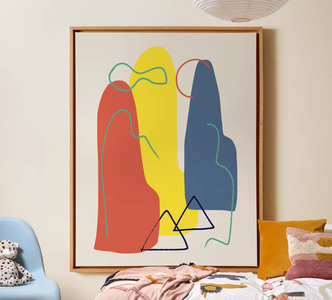Cut out composition 09 canvas with Floater frame by Little Dean