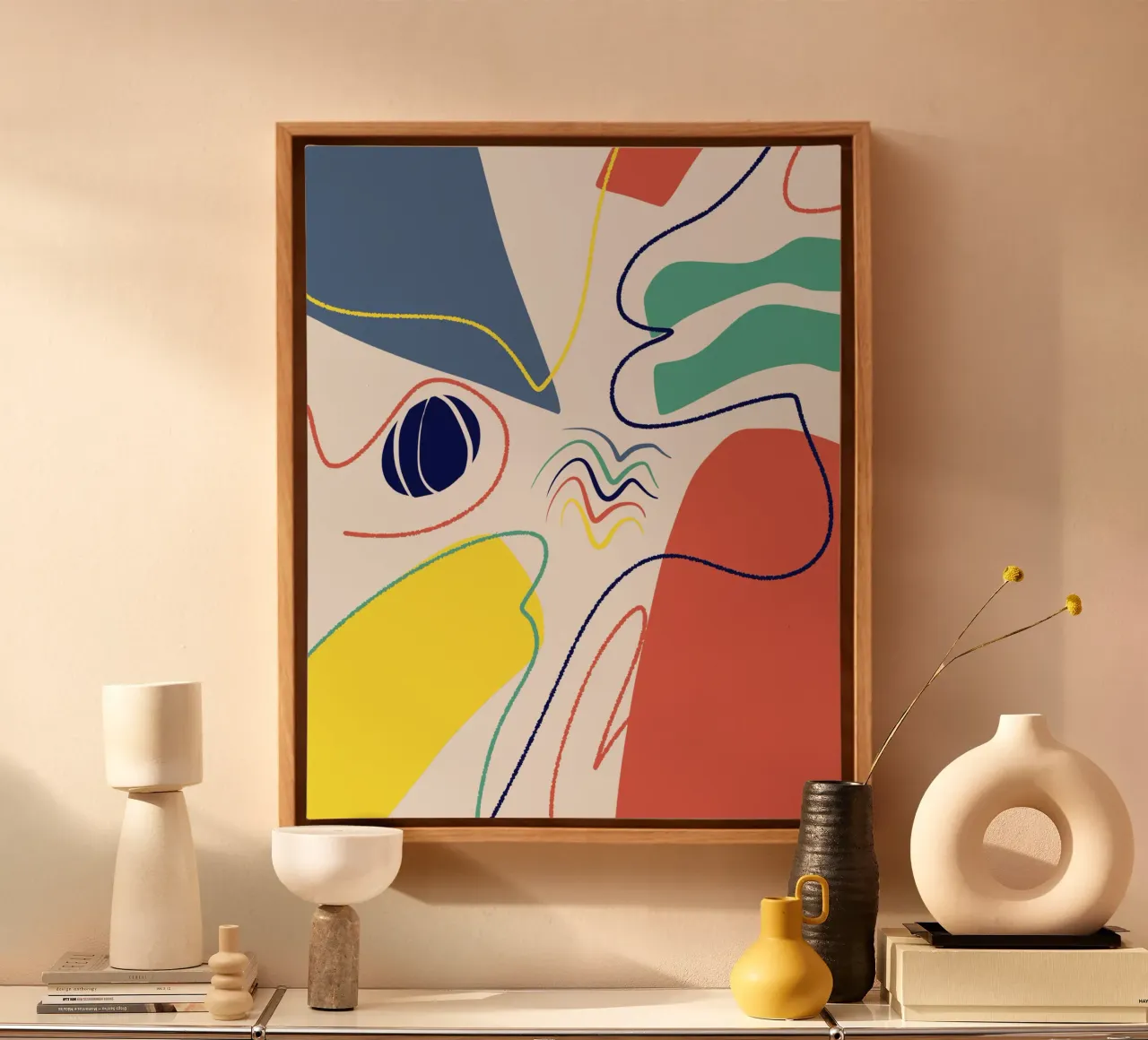 Cut out composition 10 canvas with Floater frame by Little Dean