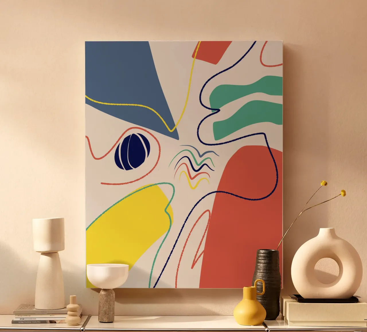 Cut out composition 10 canvas with Floater frame by Little Dean