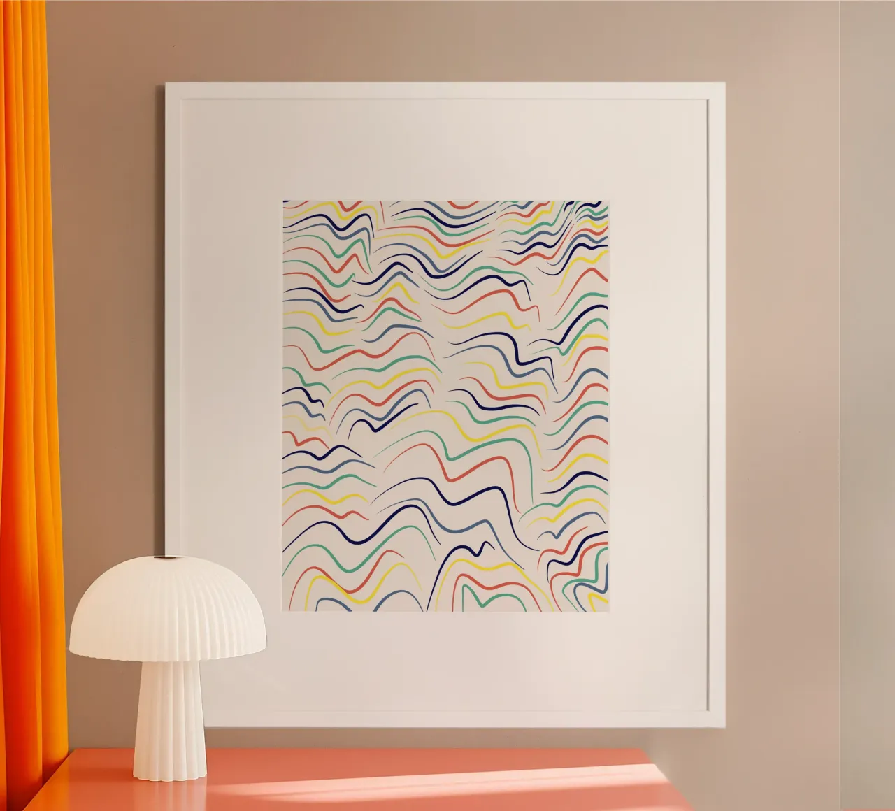 Onda di linea poster con telaio in plastica da Little Dean