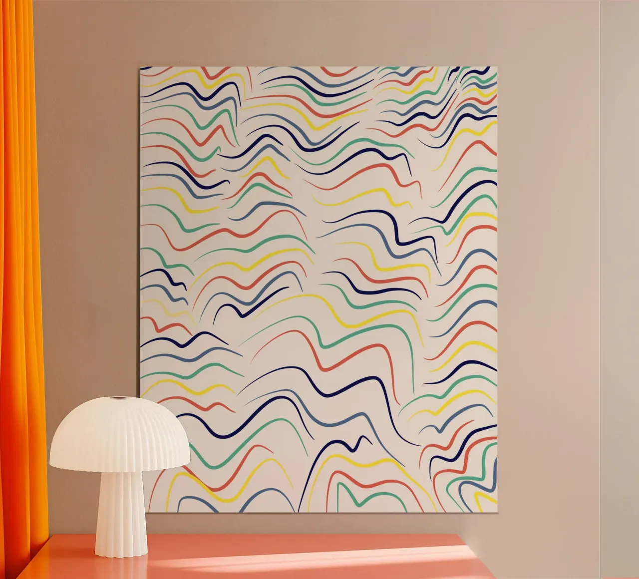 Onda di linea poster con telaio in plastica da Little Dean