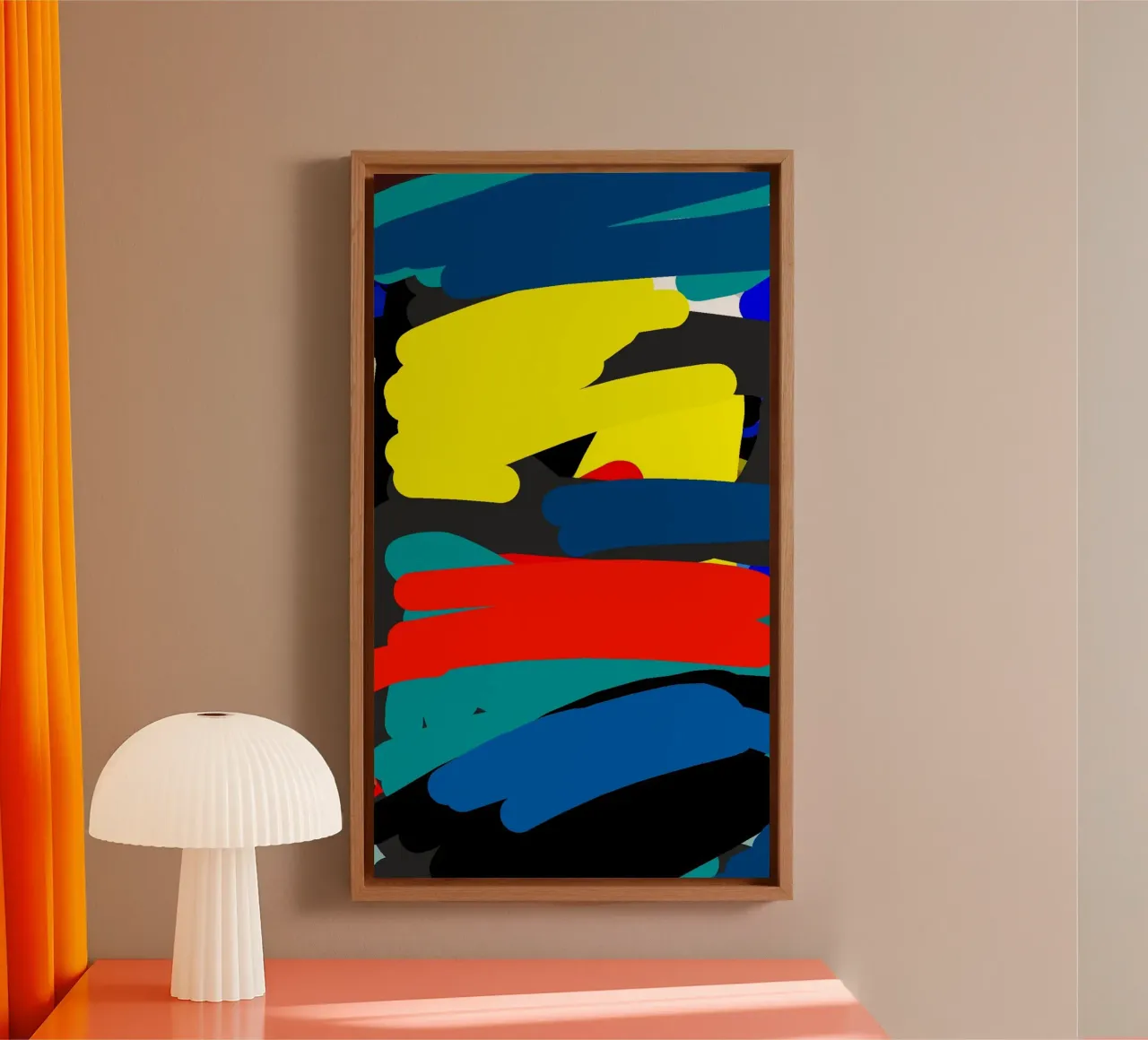 color water line draw tela con Cornice a cassetta da hamily