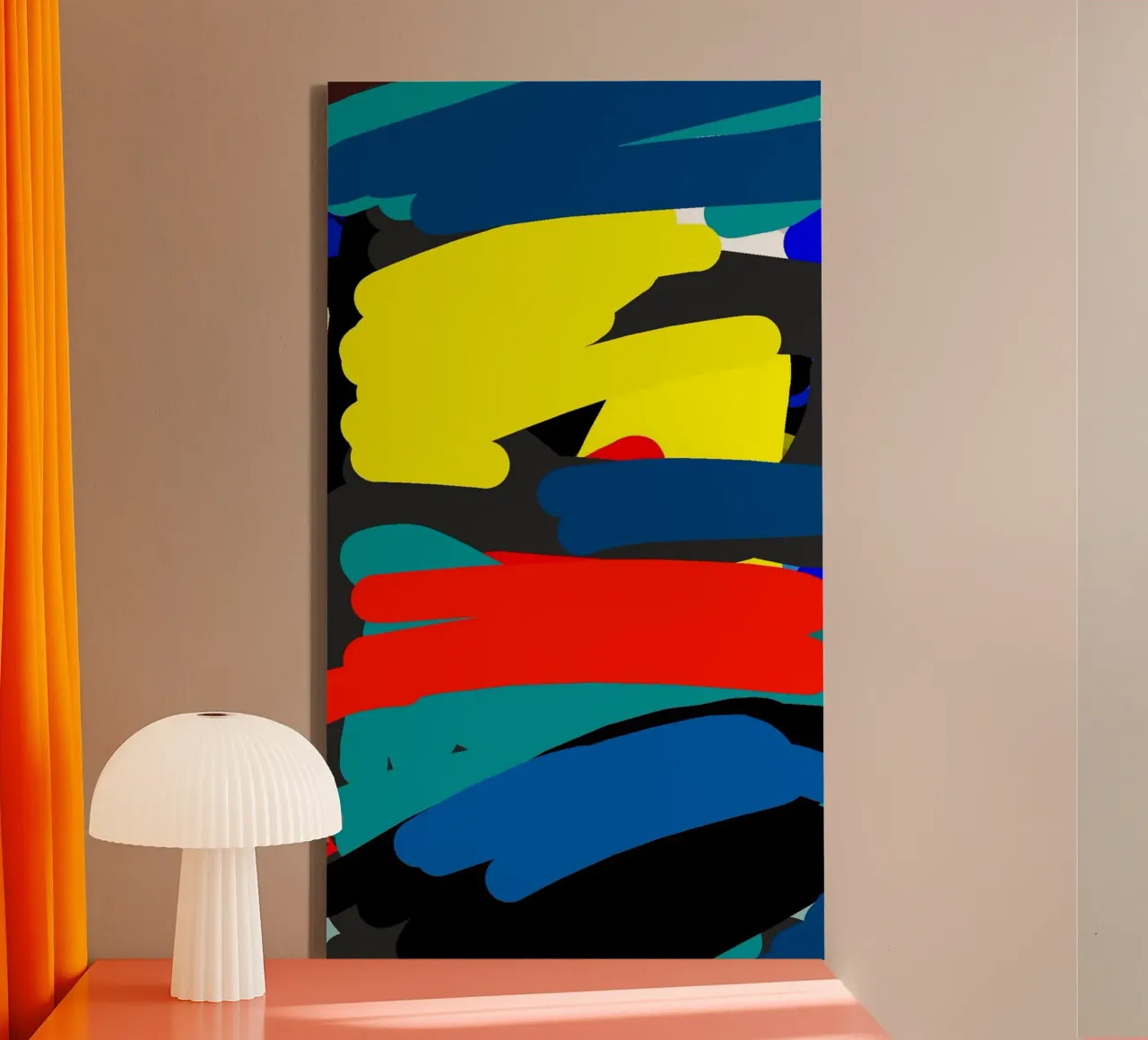 color water line draw tela con Cornice a cassetta da hamily