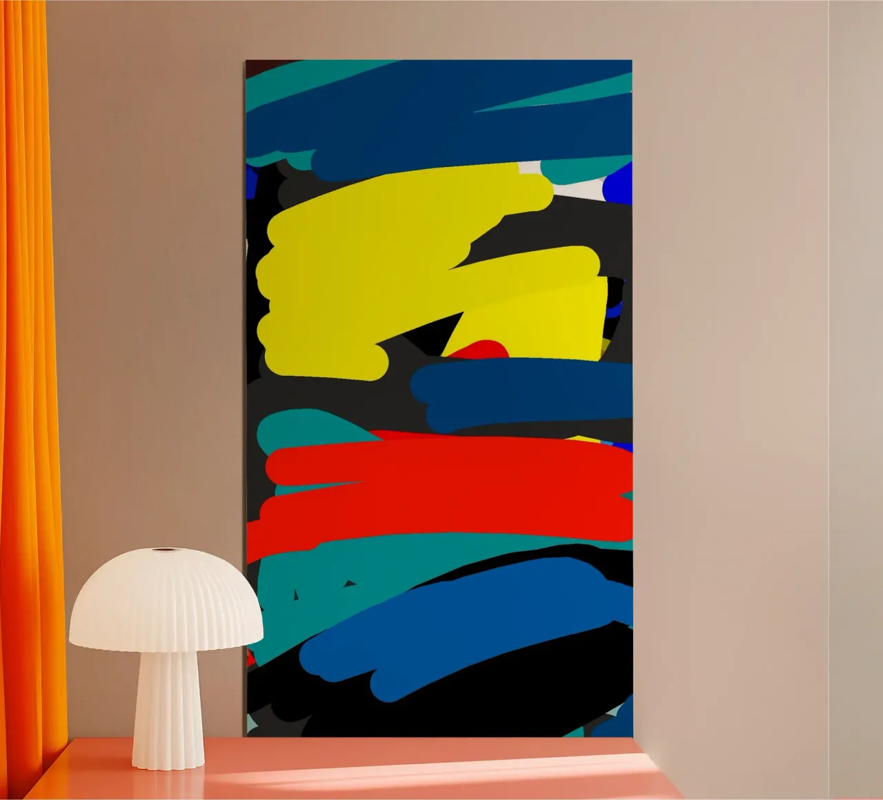 color water line draw poster con telaio in plastica da hamily