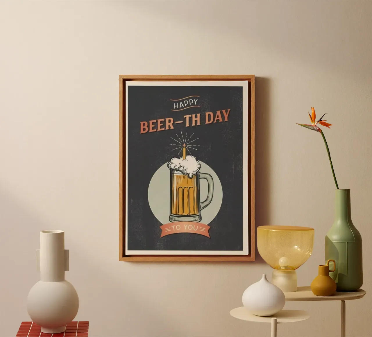 happy beerth day canvas met Baklijst van huminity