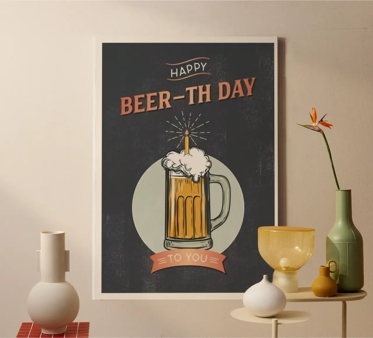 happy beerth day canvas met Baklijst van huminity
