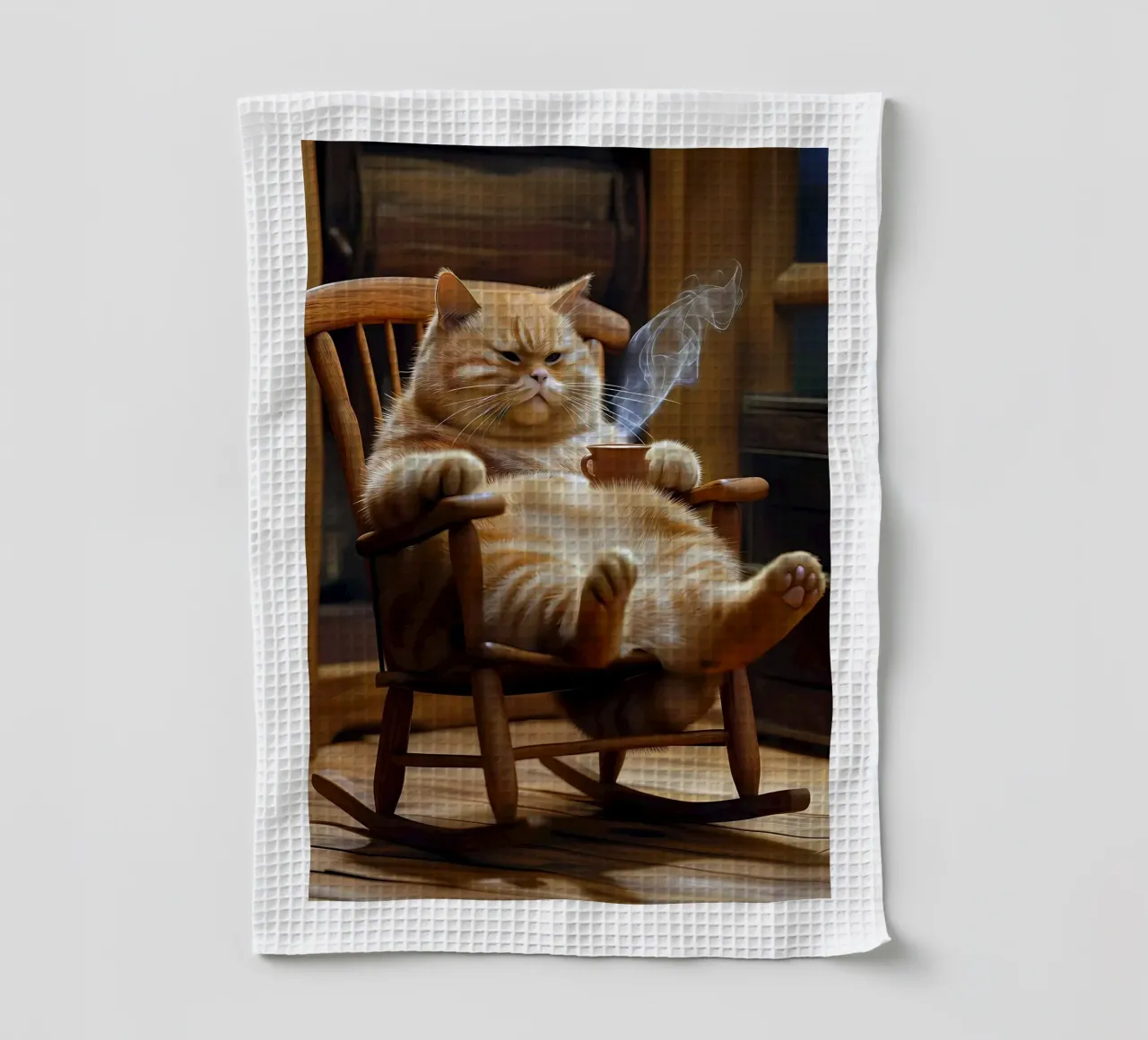 Chat dans un fauteuil à bascule torchon de Arjun