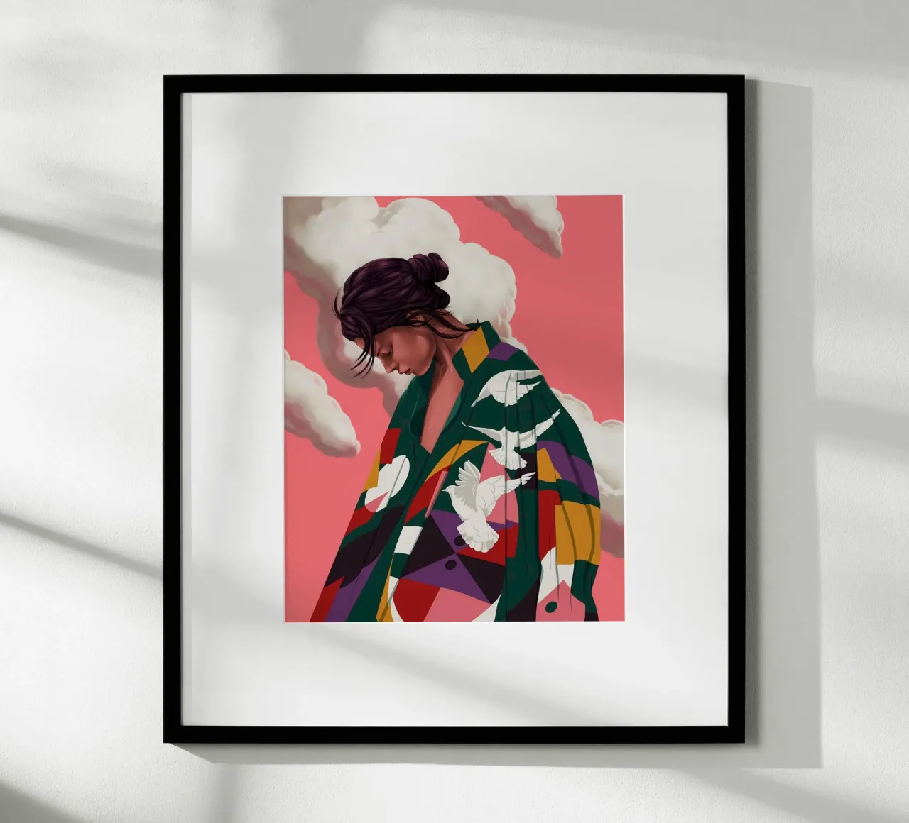 cool girl in shapes color poster da hamily