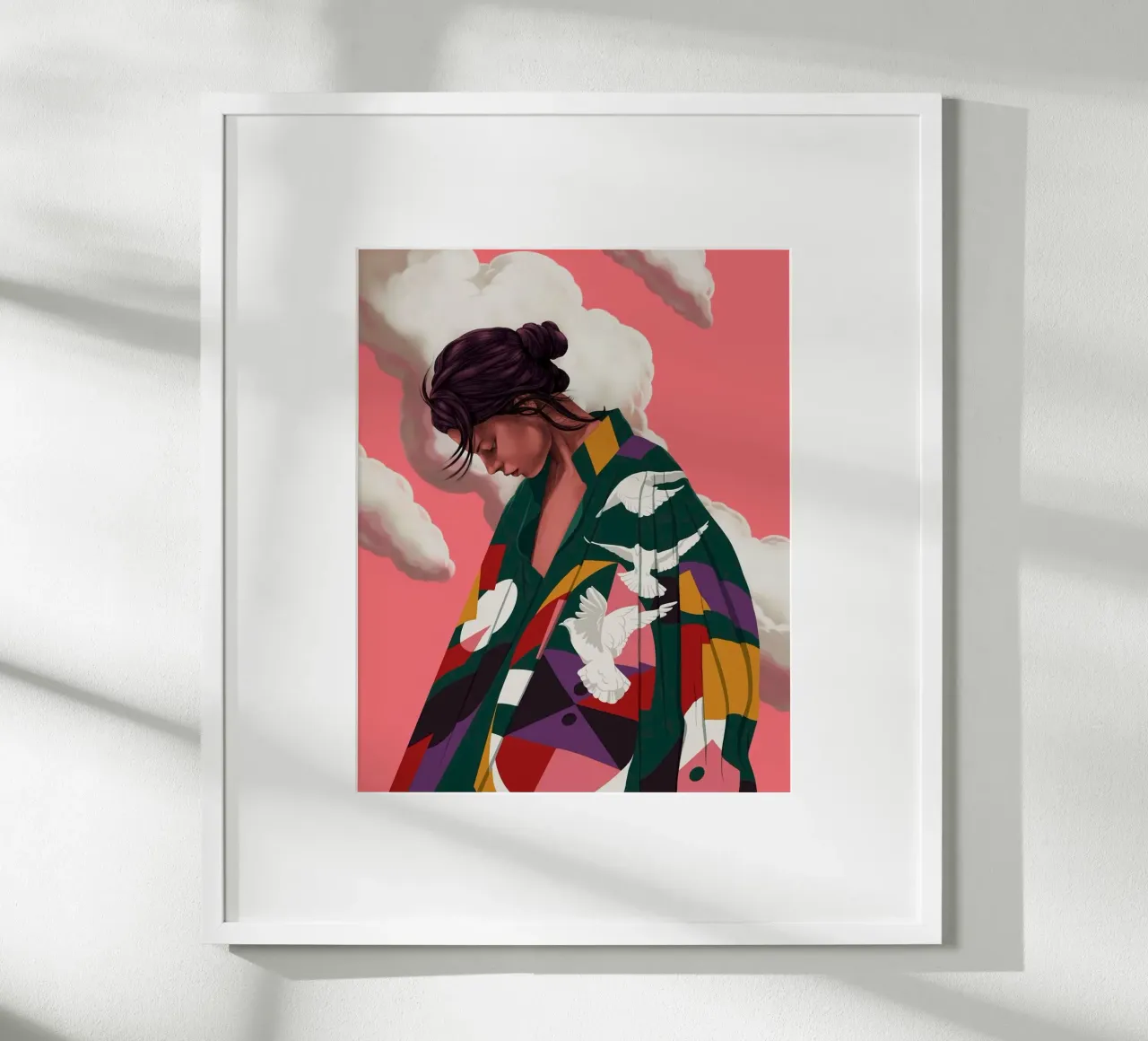 cool girl in shapes color poster da hamily