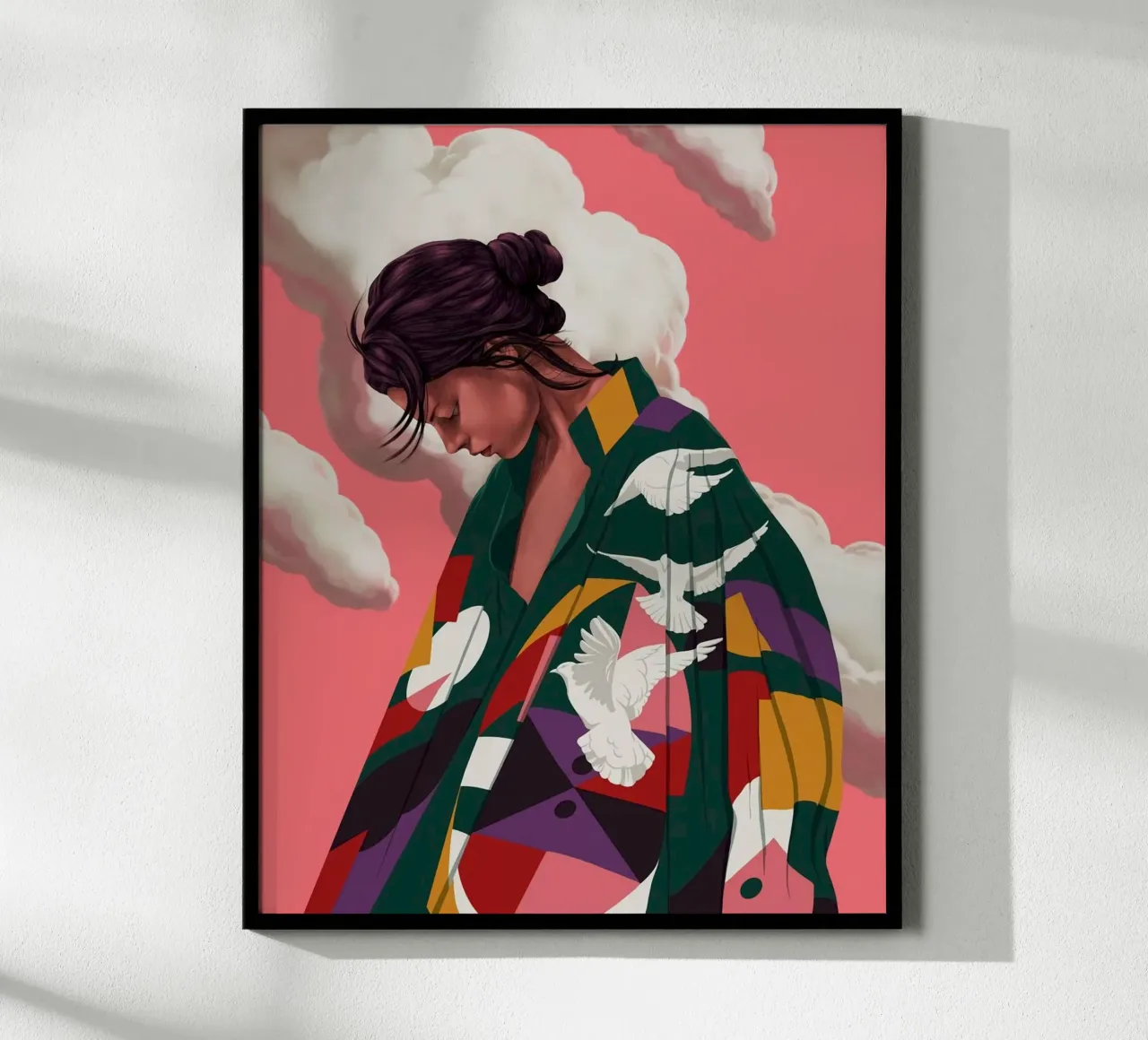 cool girl in shapes color poster da hamily