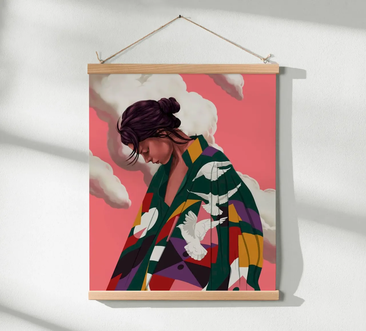 cool girl in shapes color poster da hamily
