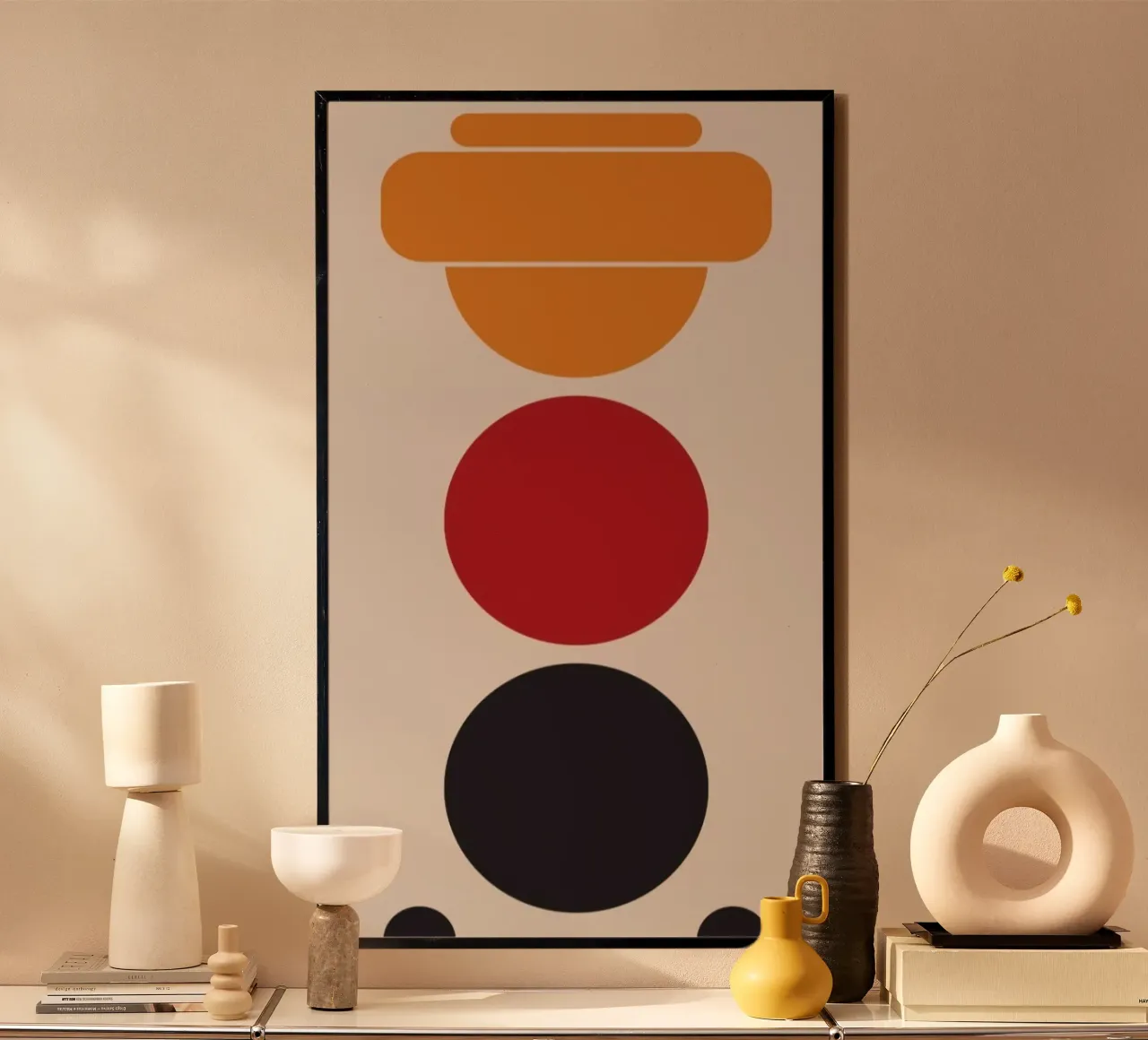 circle red yellow shape poster de hamily