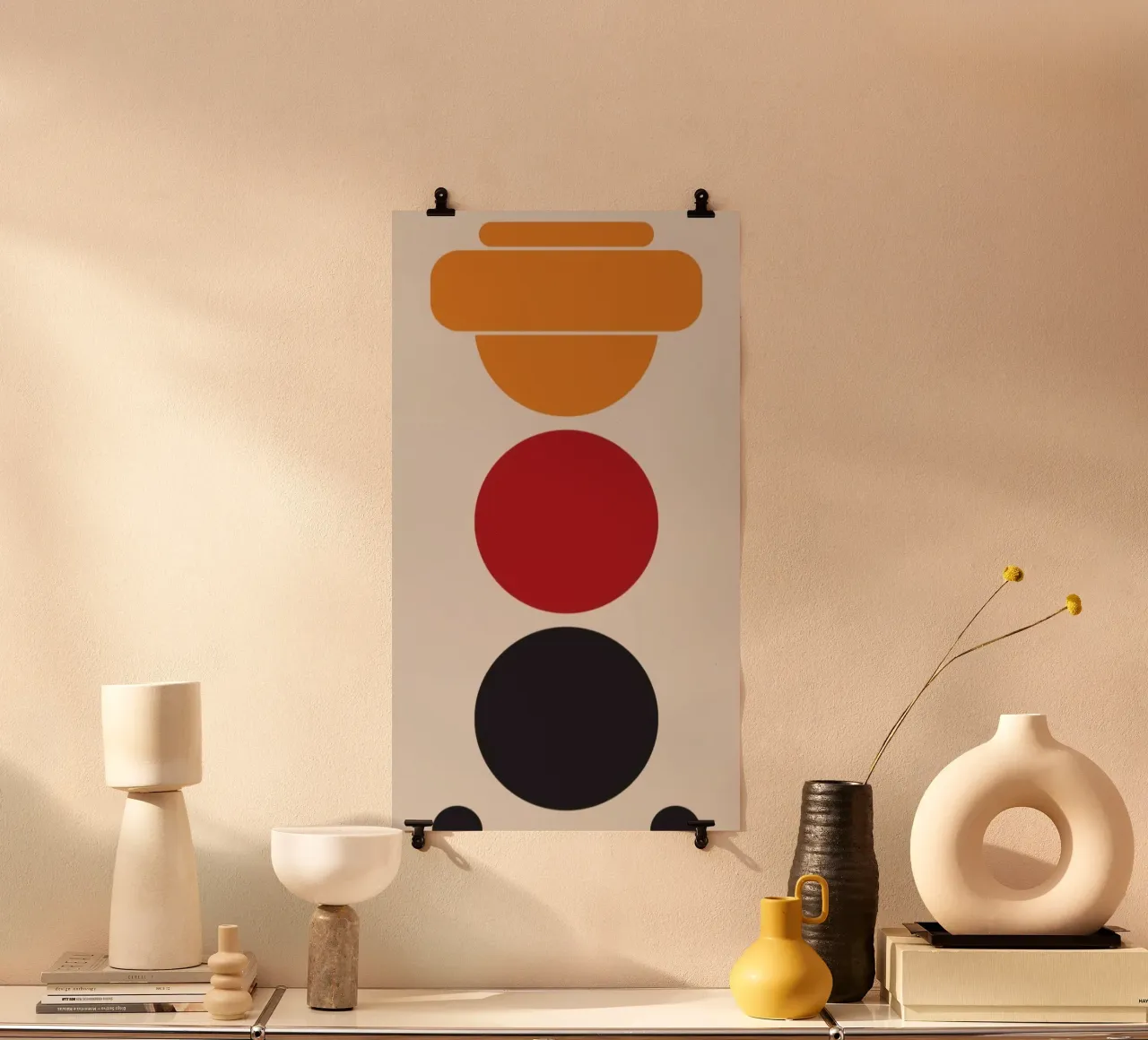 circle red yellow shape poster de hamily