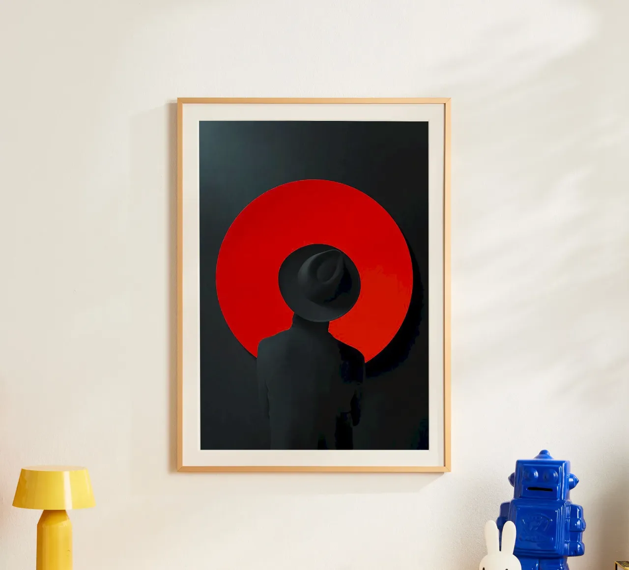 cool man in black red poster con telaio in legno da huminity