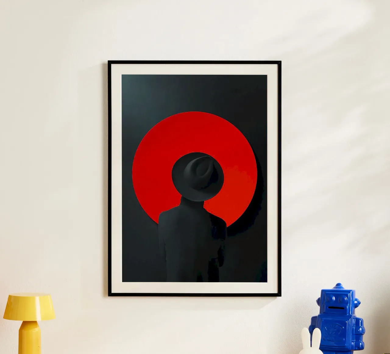 cool man in black red poster con telaio in legno da huminity