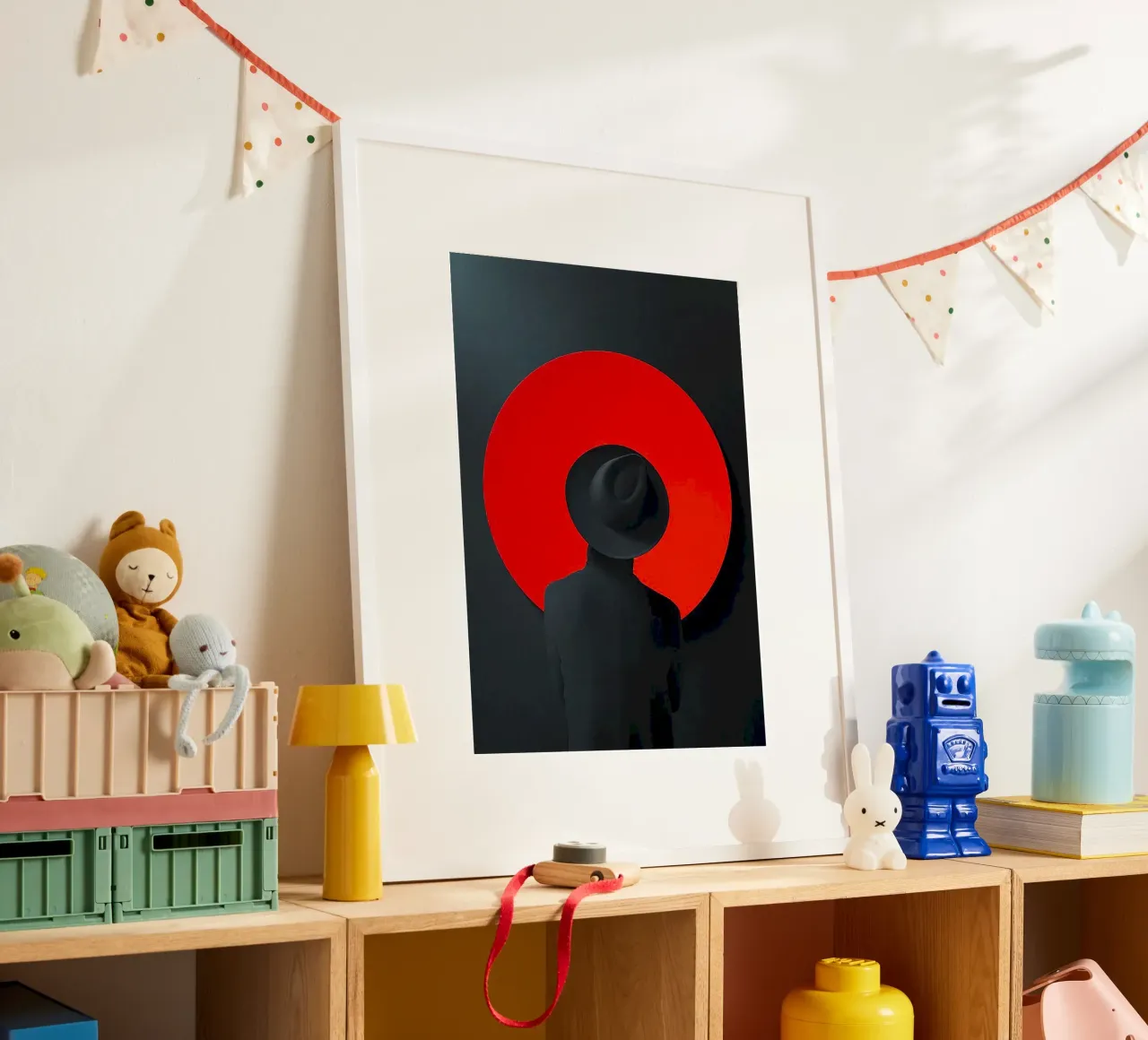 cool man in black red poster con telaio in legno da huminity