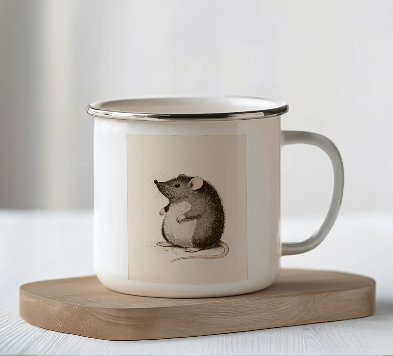 Piccola talpa tazza in smalto da knowledge