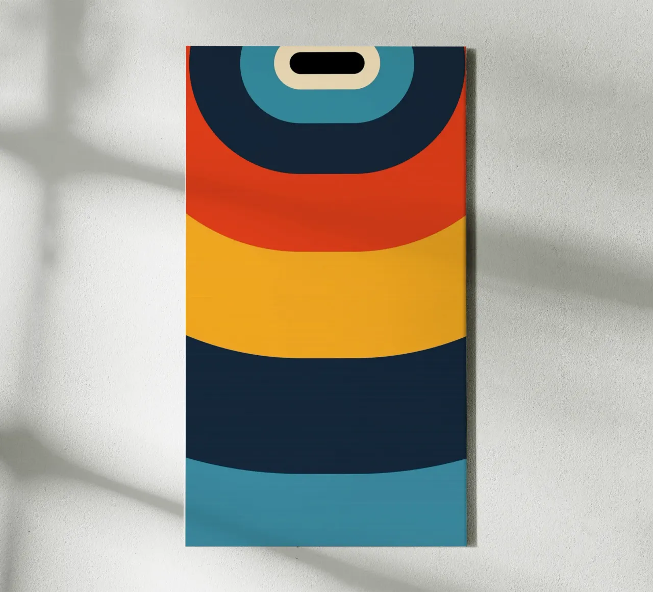 circle line colorful canvas with Floater frame by huminity