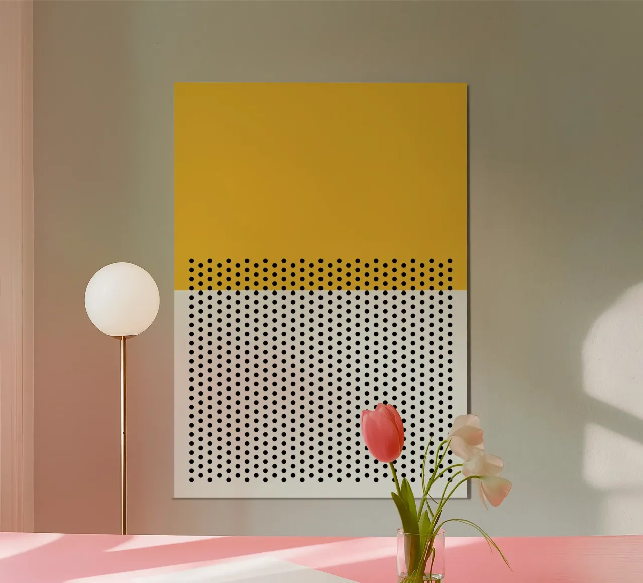 dot and yellow poster con telaio in legno da hamily