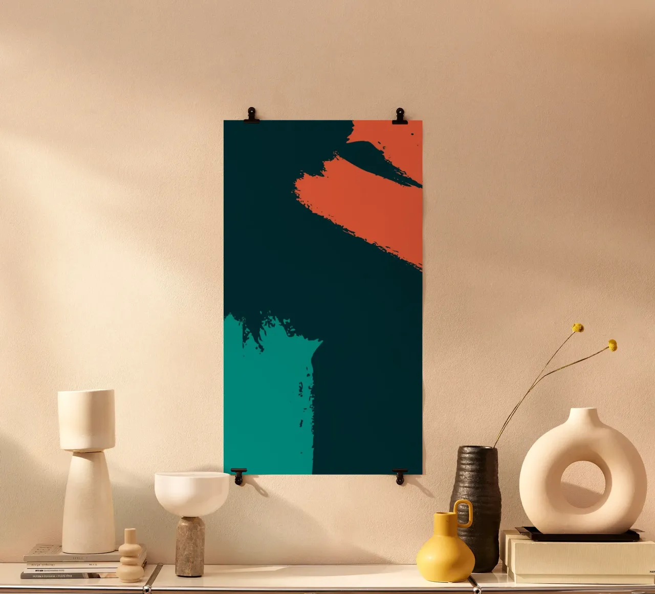 posture art line color poster con telaio in alluminio da huminity
