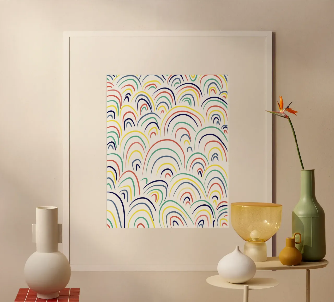 Arcobaleni poster con telaio in legno da Little Dean