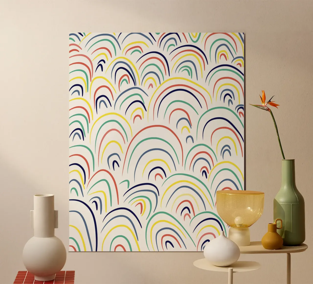 Arcobaleni poster con telaio in legno da Little Dean