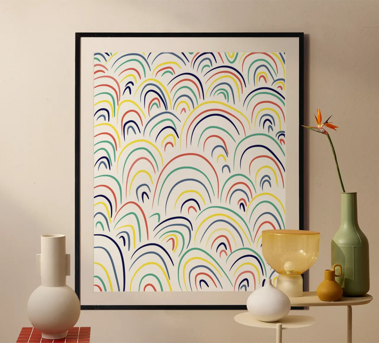 Arcobaleni poster con telaio in legno da Little Dean