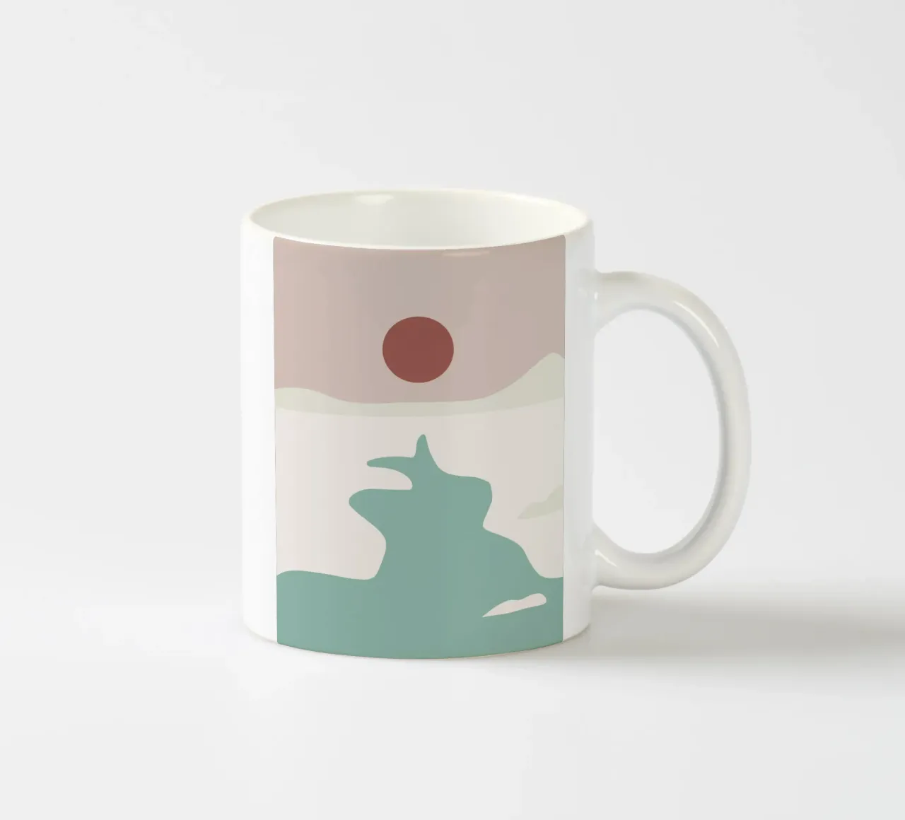 Paesaggio bianco 02 tazza in ceramica da Little Dean