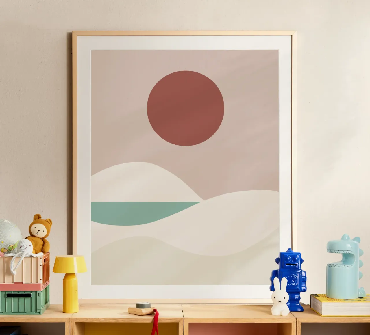 Paesaggio bianco 03 poster con telaio in alluminio da Little Dean