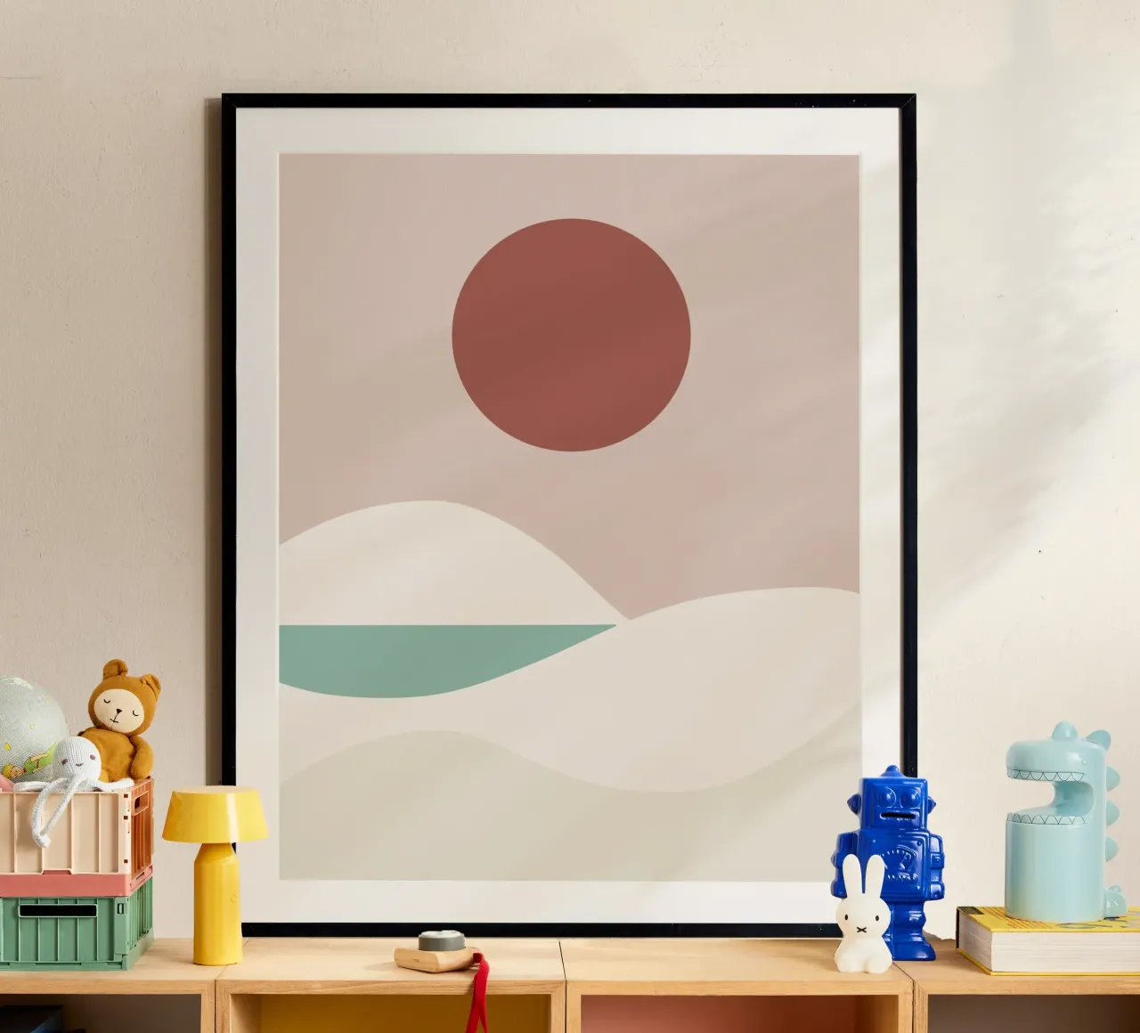 Paesaggio bianco 03 poster con telaio in alluminio da Little Dean