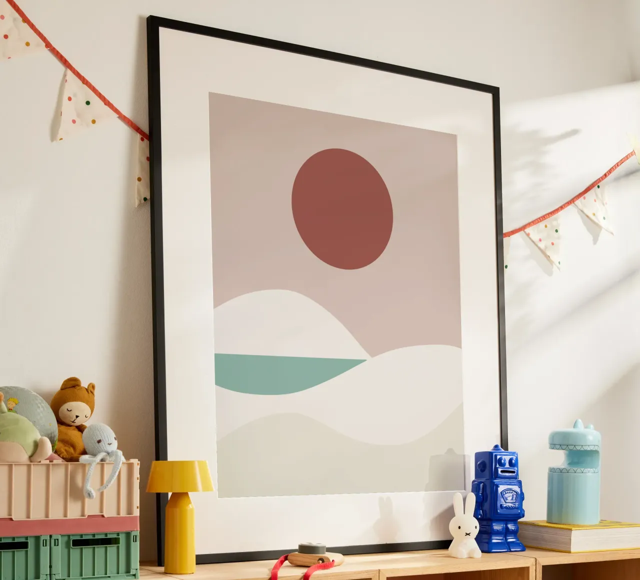 Paesaggio bianco 03 poster con telaio in alluminio da Little Dean