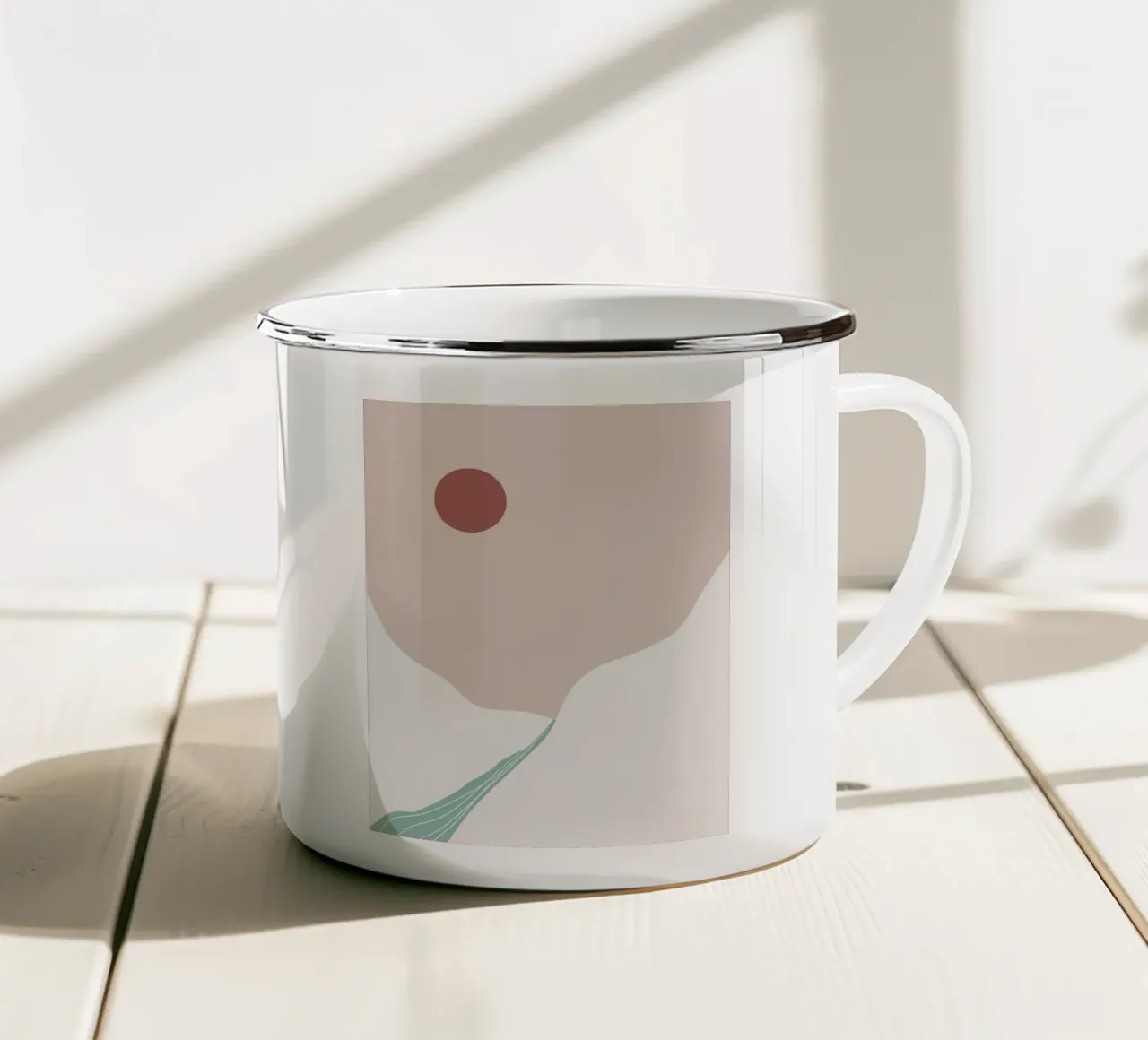 Paesaggio bianco 04 tazza in smalto da Little Dean