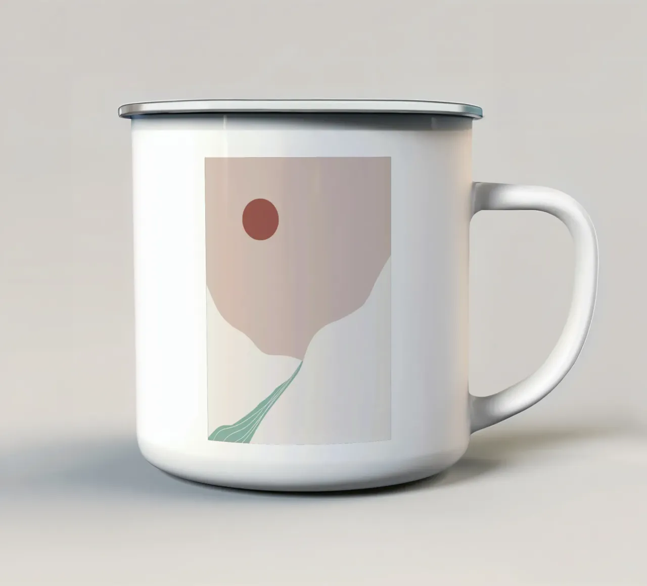 Paesaggio bianco 04 tazza in smalto da Little Dean